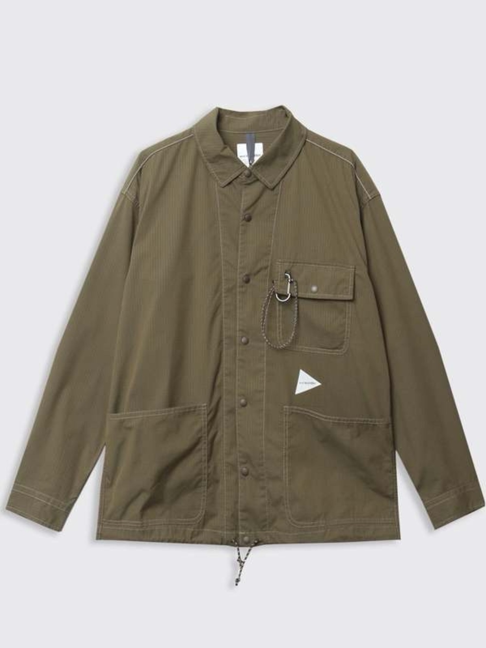 And Wander Khaki Rip Stop Overshirt